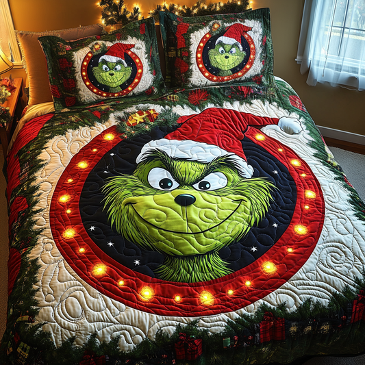 Christmas Shenanigans 3-Piece Quilted Bedding Set NCU0LT025