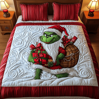 Christmas Spirit Twist 3-Piece Quilted Bedding Set NCU0HT032