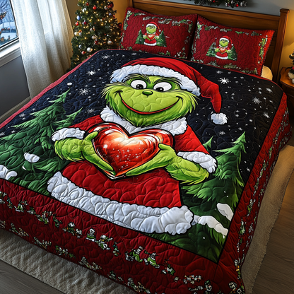 Christmas Spirit Twist 3-Piece Quilted Bedding Set NCU0LT017