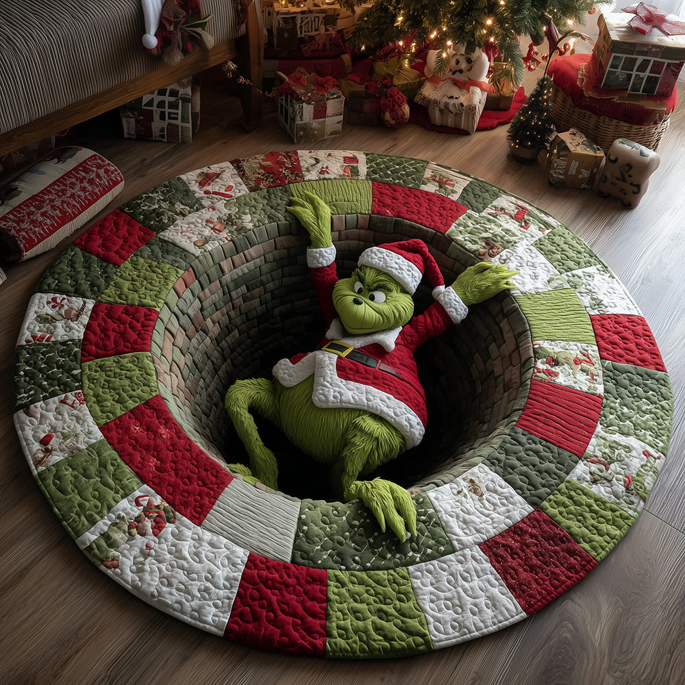 Christmas Spirit Trap Quilted Round Mat NCU0HT087