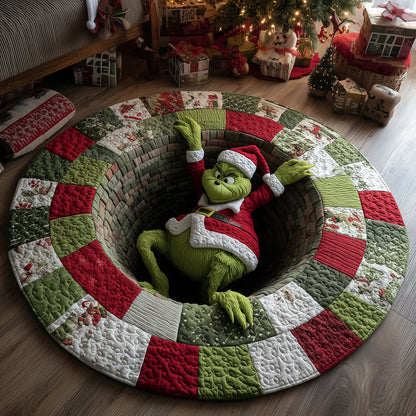 Christmas Spirit Trap Quilted Round Mat NCU0HT087