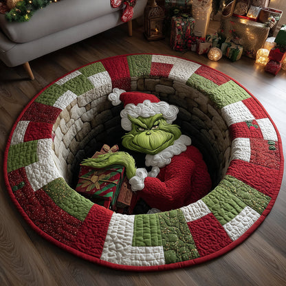 Christmas Tunnel Escape Quilted Round Mat NCU0HT088