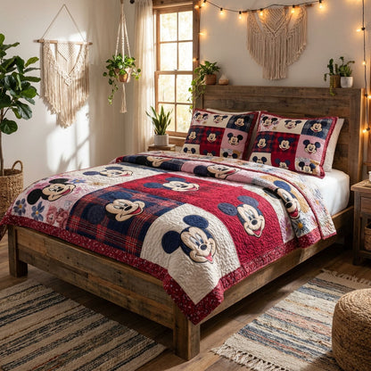Classic Pop Nostalgia 3-Piece Quilted Bedding Set DMC0PT041