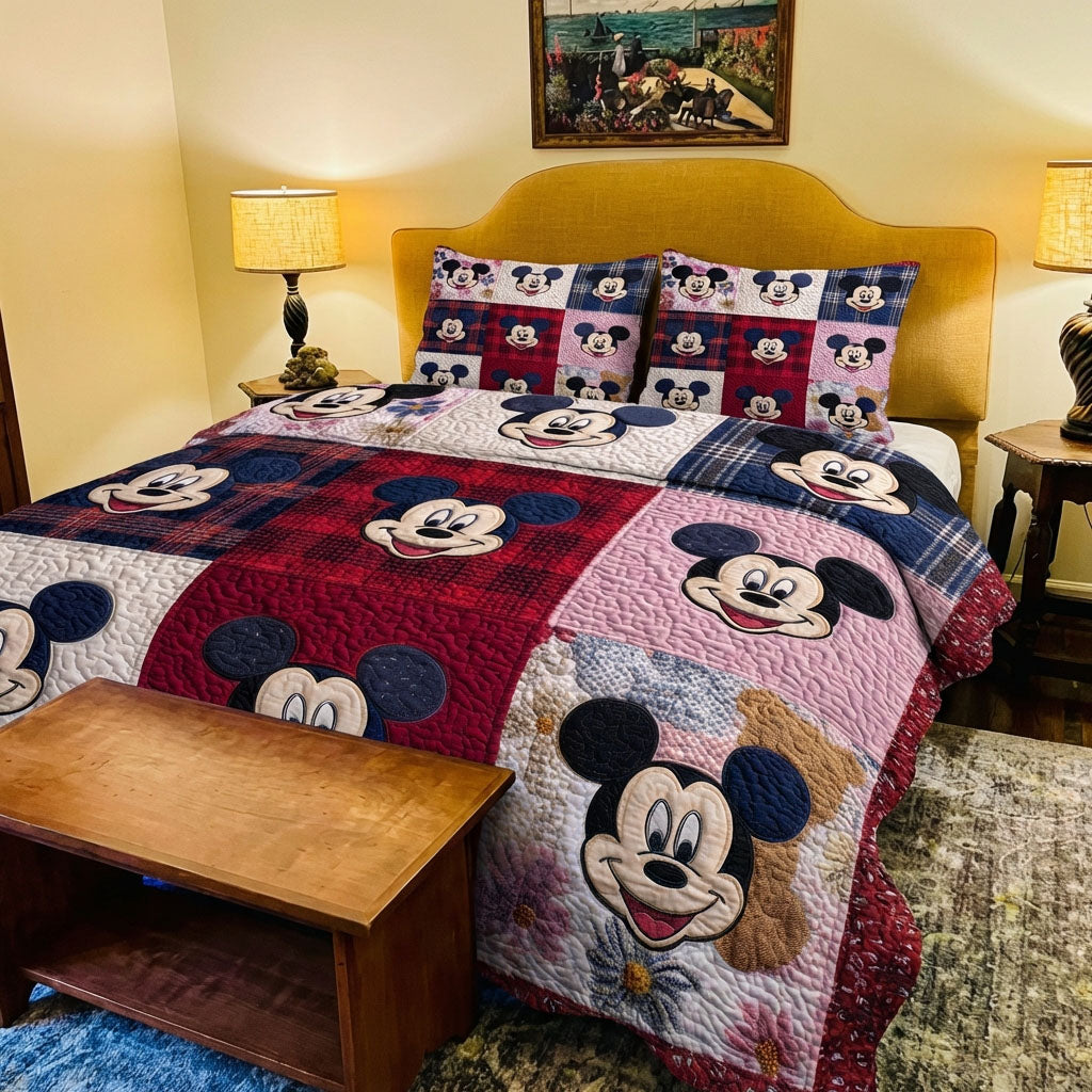Classic Pop Nostalgia 3-Piece Quilted Bedding Set DMC0PT041