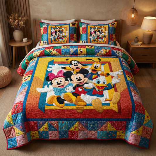 Colorful Fantasy Moments 3-Piece Quilted Bedding Set DMC0NT084
