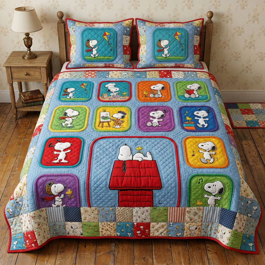 Colorful Moments 3-Piece Quilted Bedding Set DMC0NT174