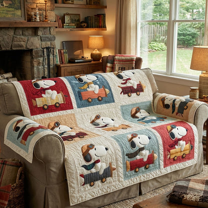 Cottage Joy Mosaic Quilted Sofa Cover DMC0PT092