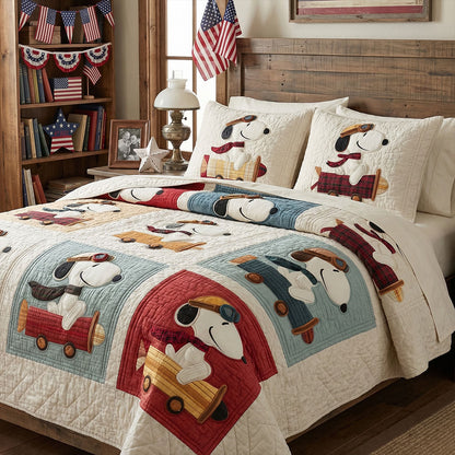 Country Comfort Blocks 3-Piece Quilted Bedding Set DMC0PT104