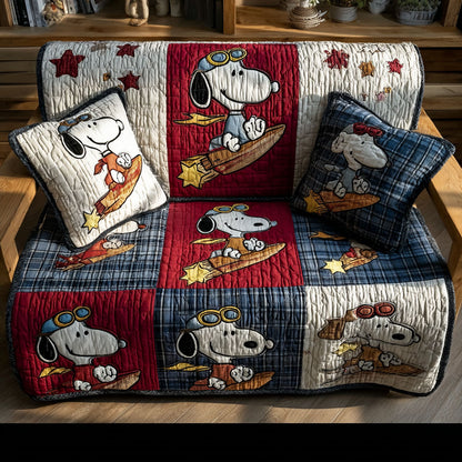 Cozy Adventure Blocks Quilted Sofa Cover DMC0PT093