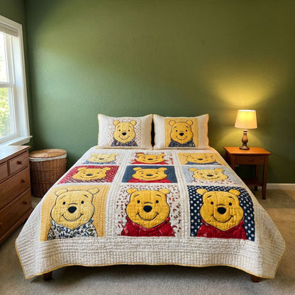 Cozy Bear 3-Piece Quilted Bedding Set DMC0DK036