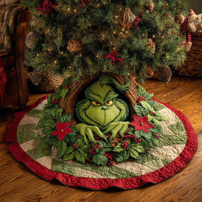 Cozy Christmas Caper Quilted Tree Skirt NCU0HT116