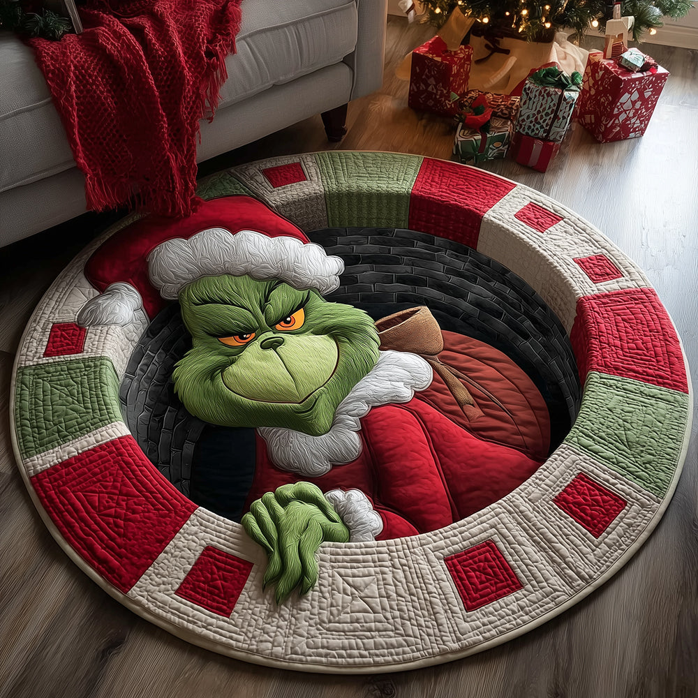 Down the Chimney Quilted Round Mat NCU0HT090