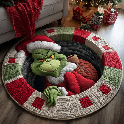 Down the Chimney Quilted Round Mat NCU0HT090