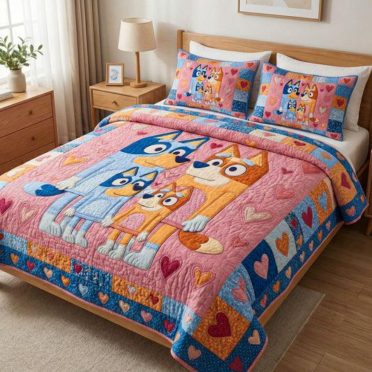 Family Fun Time 3-Piece Quilted Bedding Set DMC0NT106