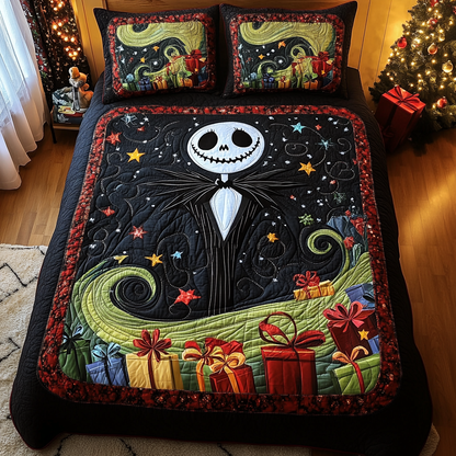 Festive Ghostly Nights 3-Piece Quilted Bedding Set NCU0LT042