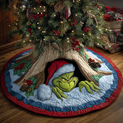 Frosty Grump Cave Quilted Tree Skirt NCU0HT121