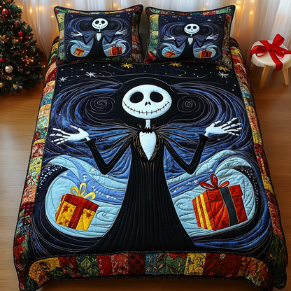 Ghoulish Christmas 3-Piece Quilted Bedding Set NCU0LT041