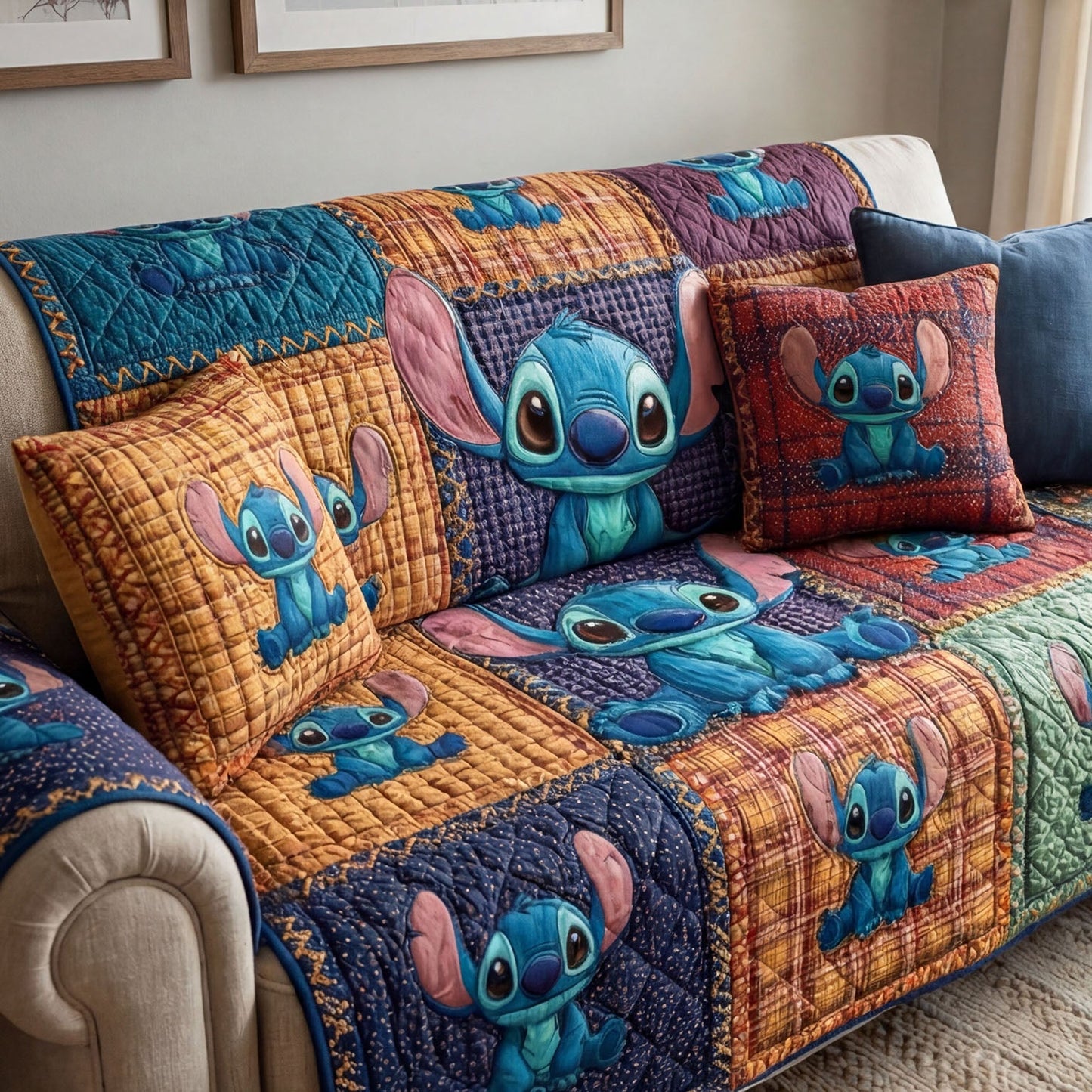 Golden Heart Moments Quilted Sofa Cover DMC0NT160