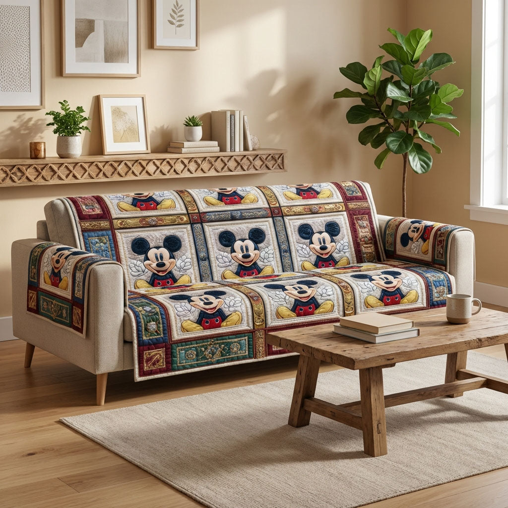 Happy Patchwork Quilted Sofa Cover DMC0DK040