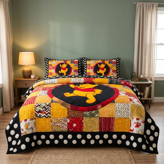 Heart Patch 3-Piece Quilted Bedding Set DMC0DK047