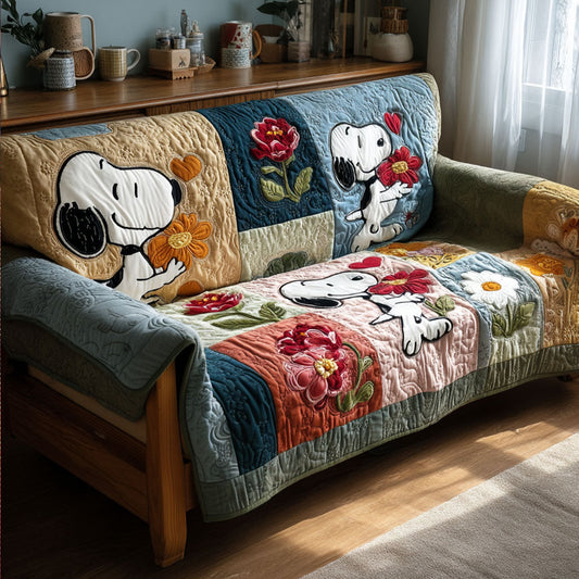 Heart and Blossom Quilted Sofa Cover DMC0PT073