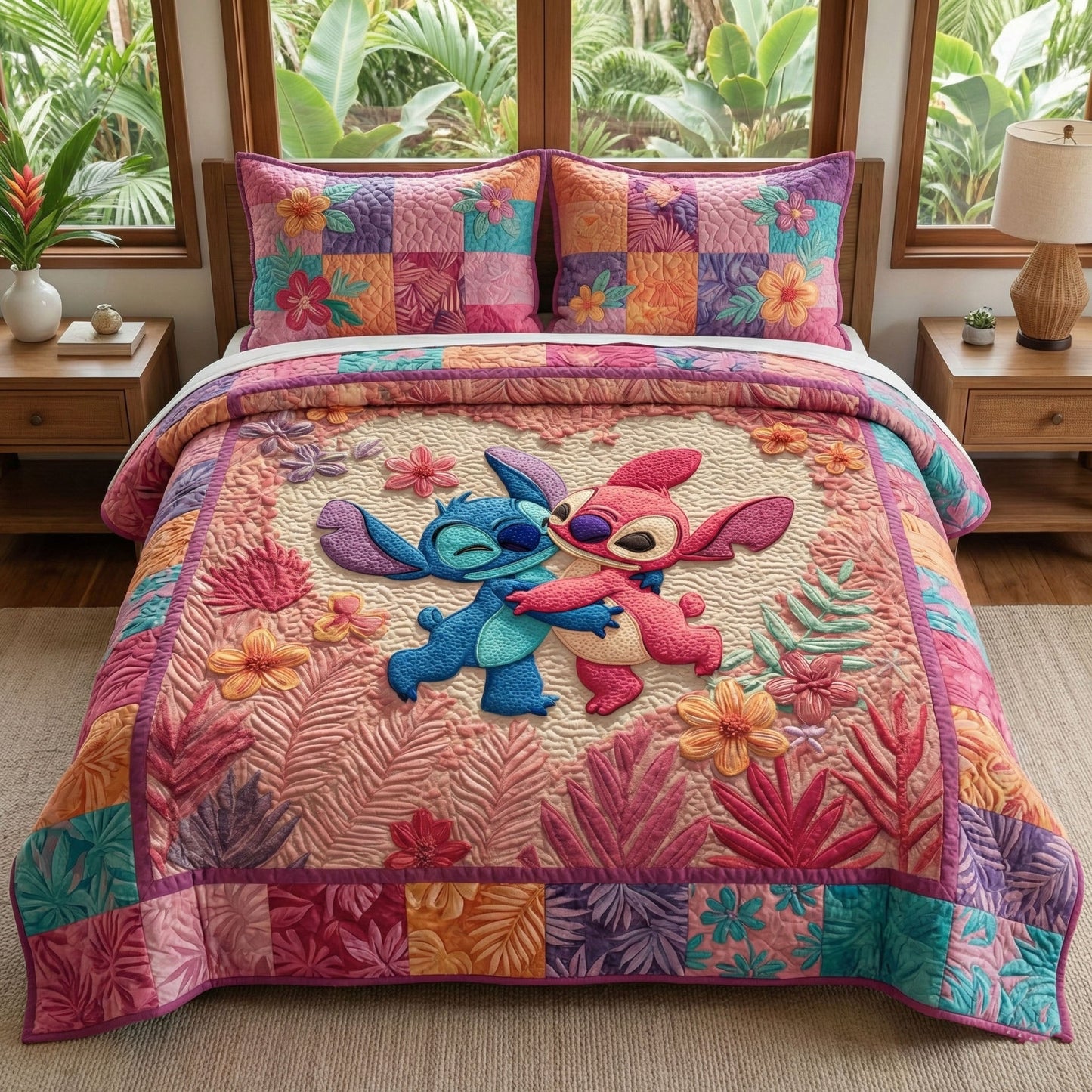 Heartfelt Friends 3-Piece Quilted Bedding Set DMC0NT065