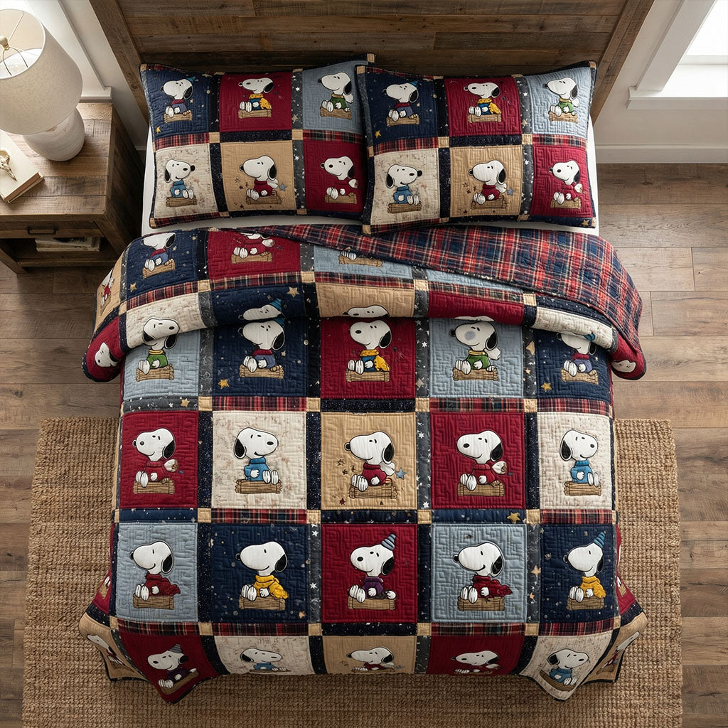 Hearthside Patch Parade 3-Piece Quilted Bedding Set DMC0PT107