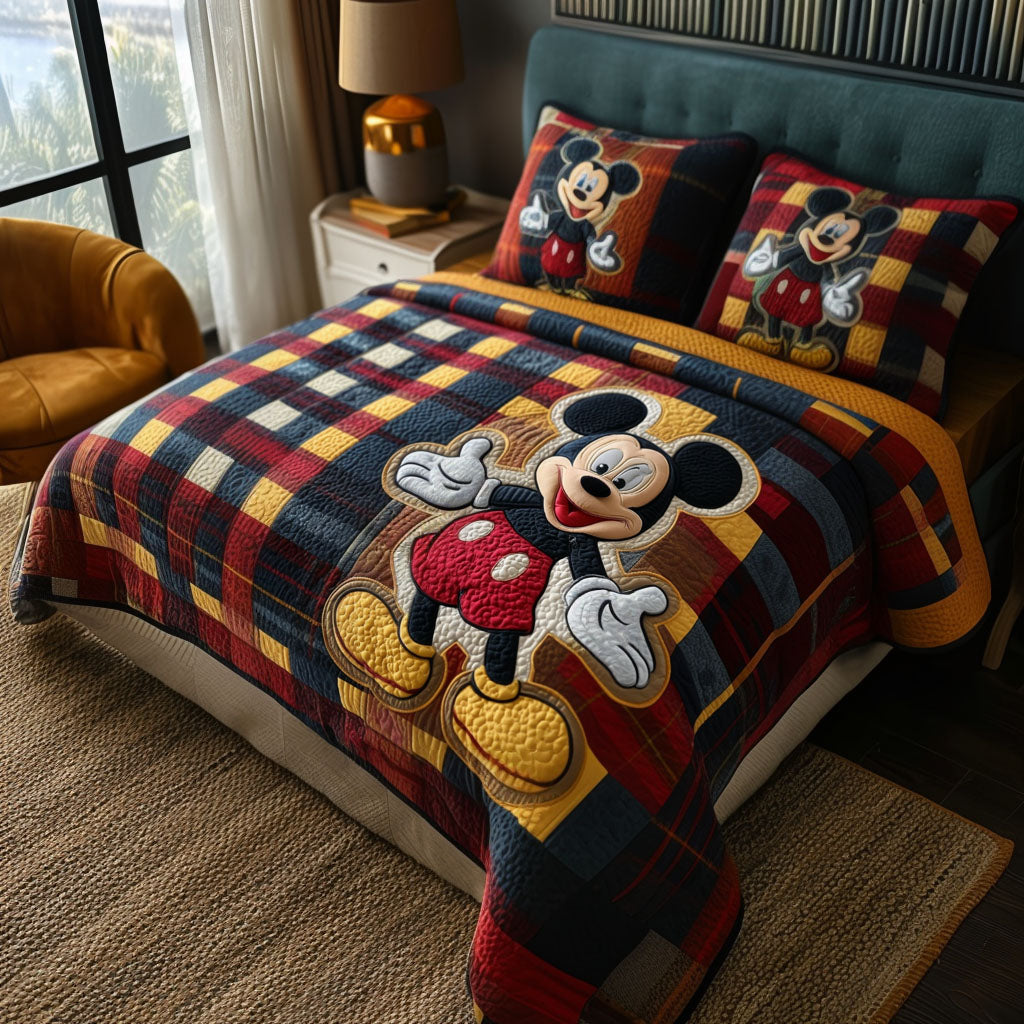 Heritage Plaid Comfort 3-Piece Quilted Bedding Set DMC0PT067