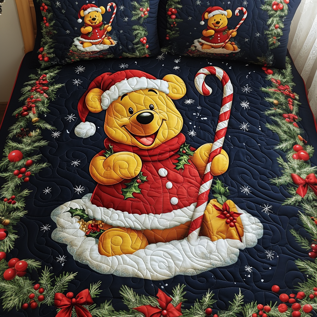 Holiday Bear 3-Piece Quilted Bedding Set NCU0LT048