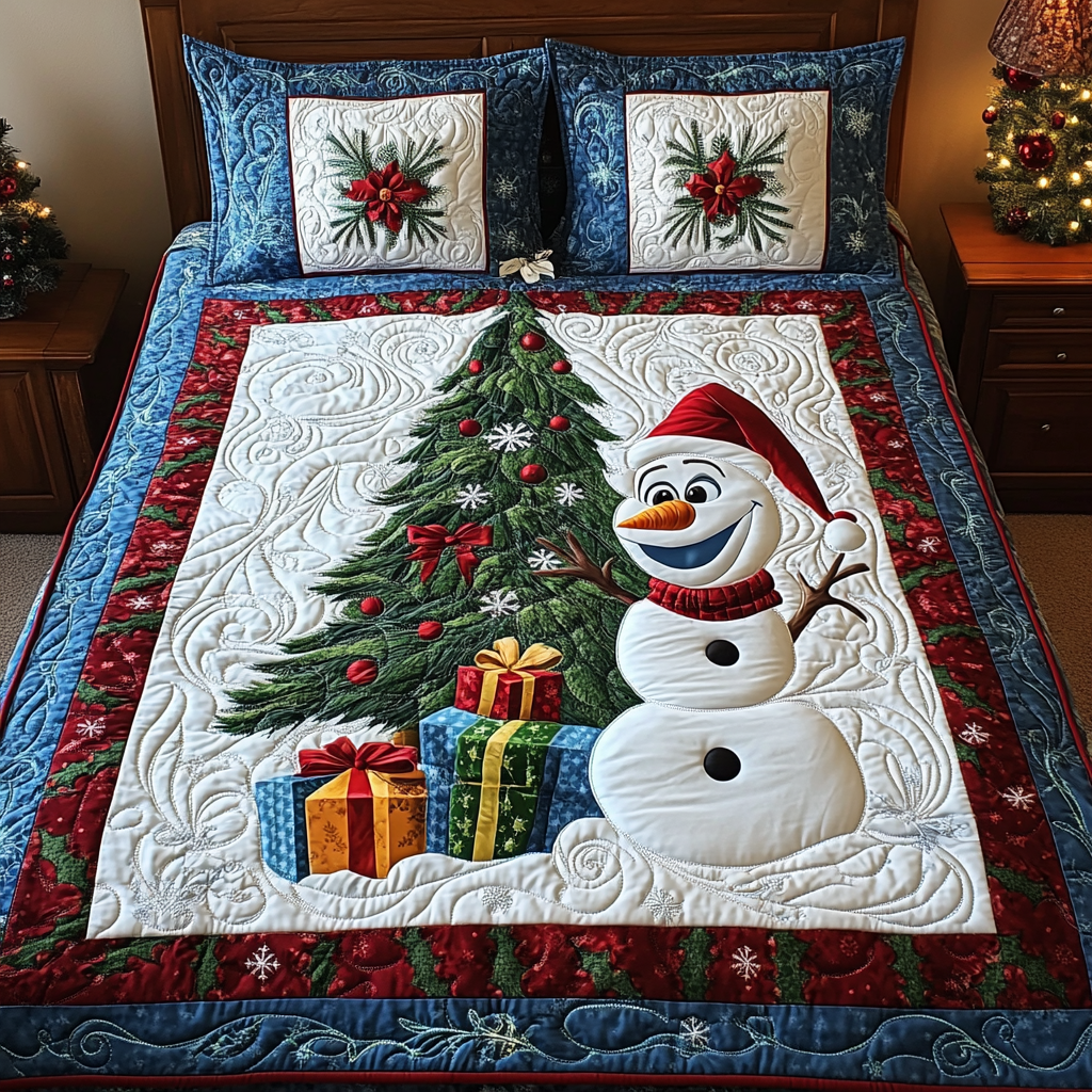 Holly Jolly Comfort 3-Piece Quilted Bedding Set NCU0LT069