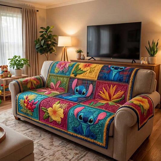 Island Bloom Harmony Quilted Sofa Cover DMC0NT161