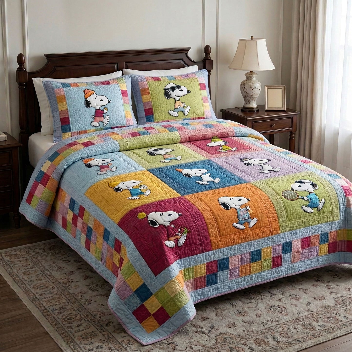 Joyful Icons 3-Piece Quilted Bedding Set DMC0NT176