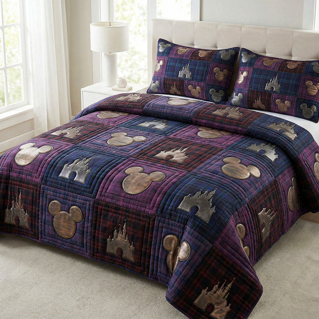 Joyful Patterns 3-Piece Quilted Bedding Set DMC0NT032 – Domacus