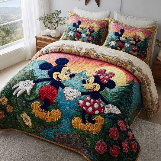 Joyful Quilt 3-Piece Quilted Bedding Set DMC0DK004