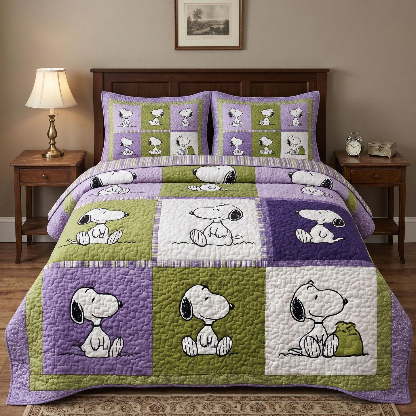 Lavender Dream 3-Piece Quilted Bedding Set DMC0NT177