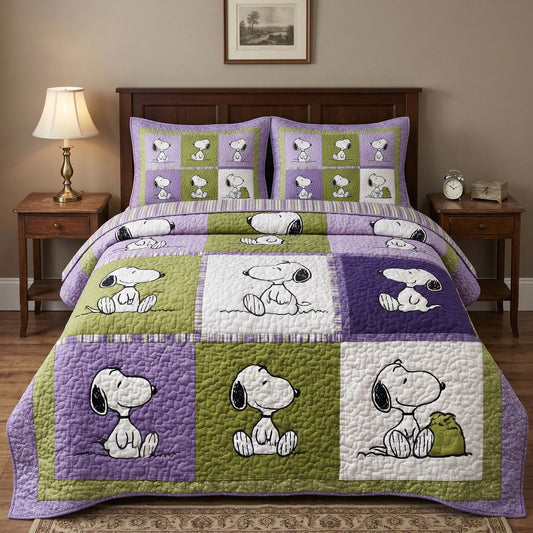 Lavender Dream 3-Piece Quilted Bedding Set DMC0NT177