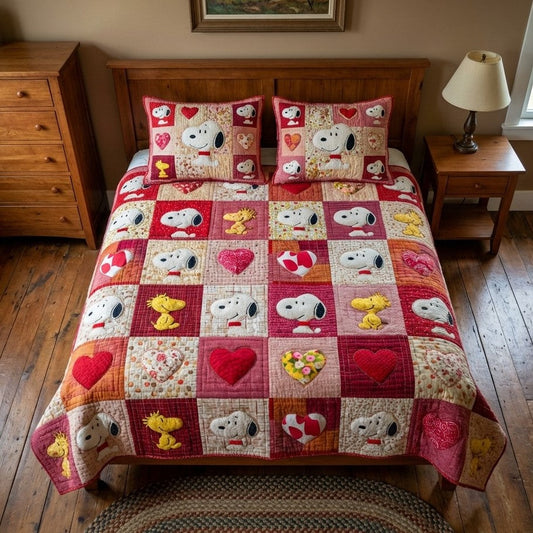 Loving Friends 3-Piece Quilted Bedding Set DMC0DV053