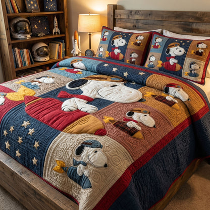 Meadow Adventure Patch 3-Piece Quilted Bedding Set DMC0PT108