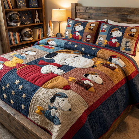 Meadow Adventure Patch 3-Piece Quilted Bedding Set DMC0PT108
