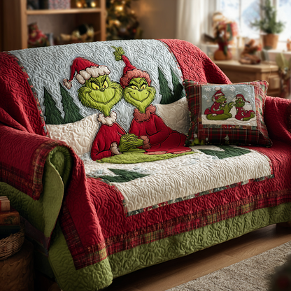 Merry And Mischievous Quilted Sofa Cover NCU0HT138