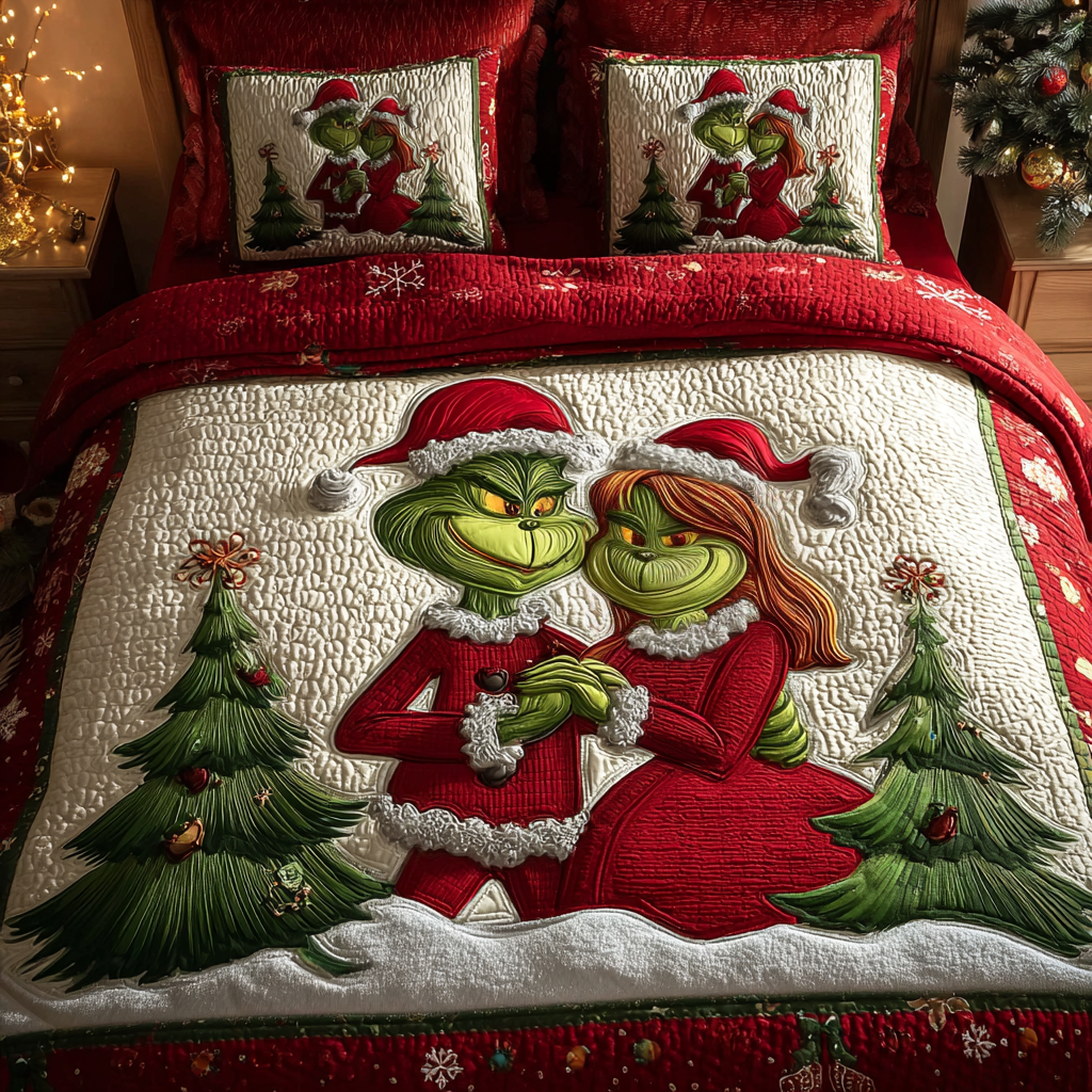 Merry Mischief Love Quilted Bedding Set NCU0HT126