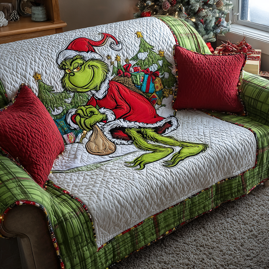 Merry Mischief Mode Quilted Sofa Cover NCU0HT141