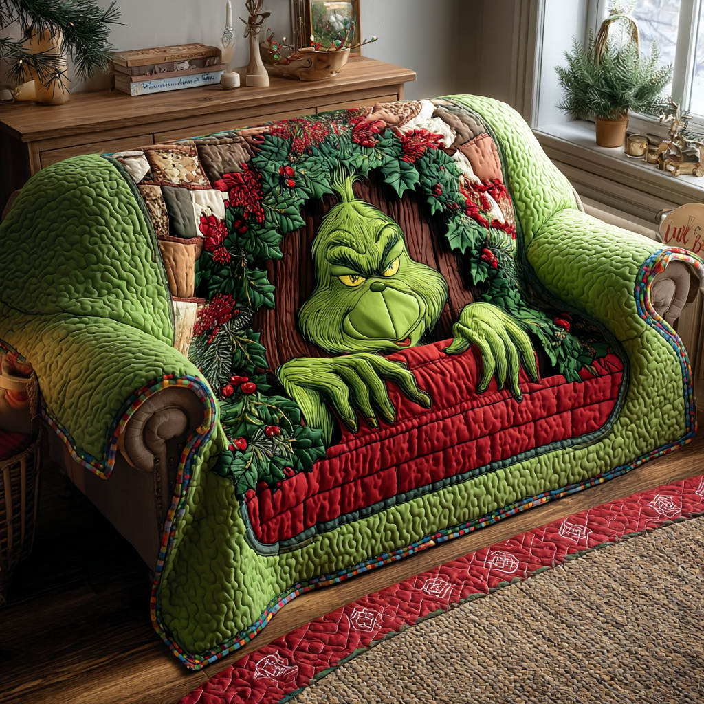 Mischief by the Mantel Quilted Sofa Cover NCU0HT145