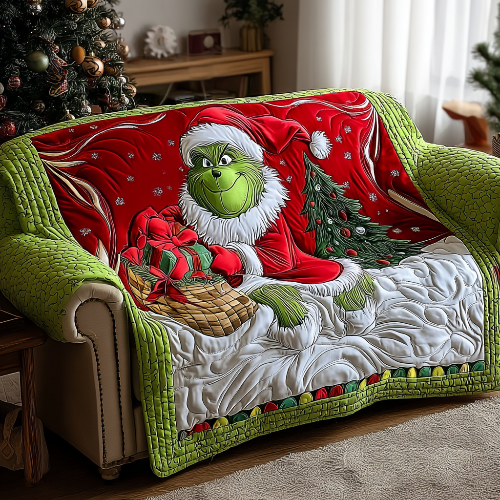 Naughty Holiday Nights Quilted Sofa Cover NCU0HT142