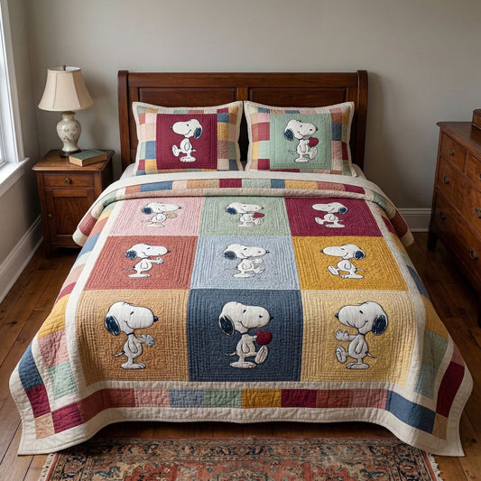 Pastel Memories 3-Piece Quilted Bedding Set DMC0NT178