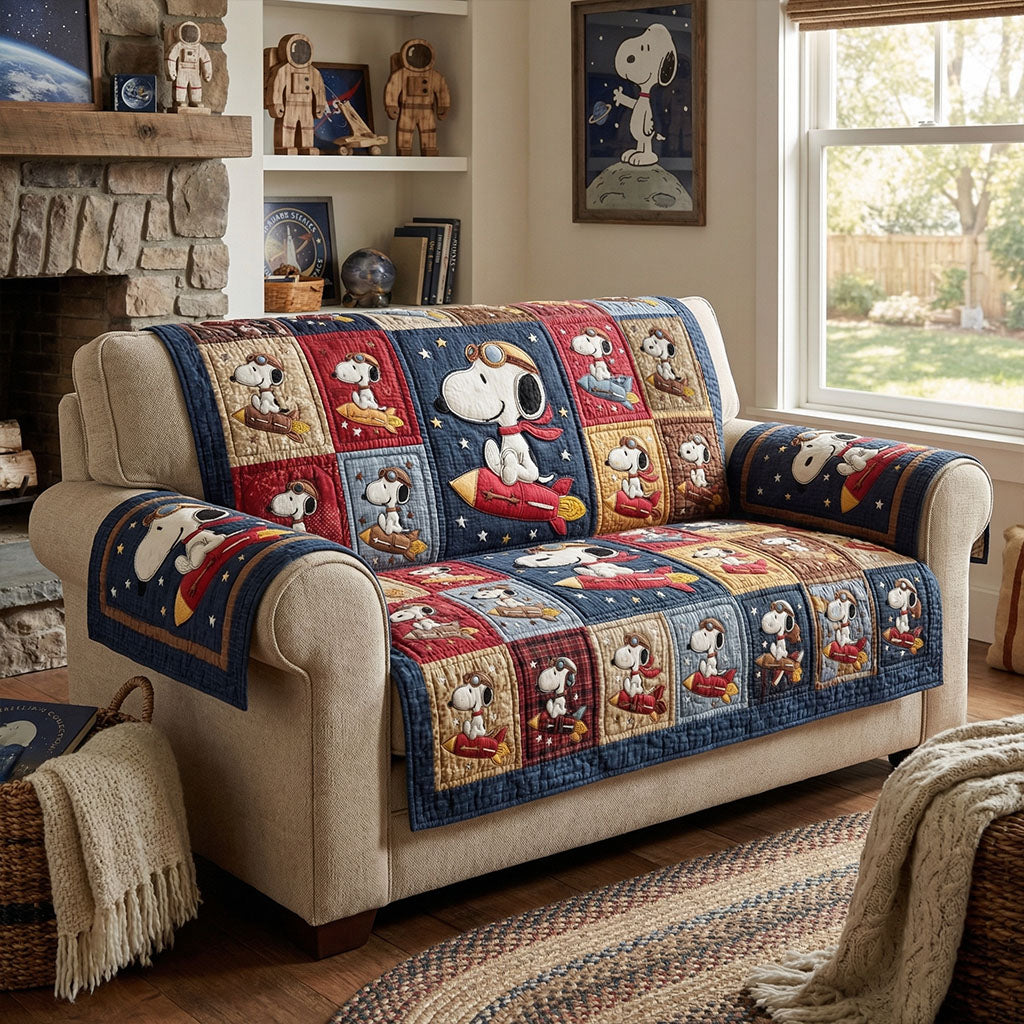 Patchwork Adventure Tales Quilted Sofa Cover DMC0PT098