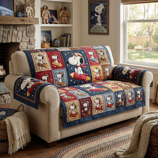 Patchwork Adventure Tales Quilted Sofa Cover DMC0PT098