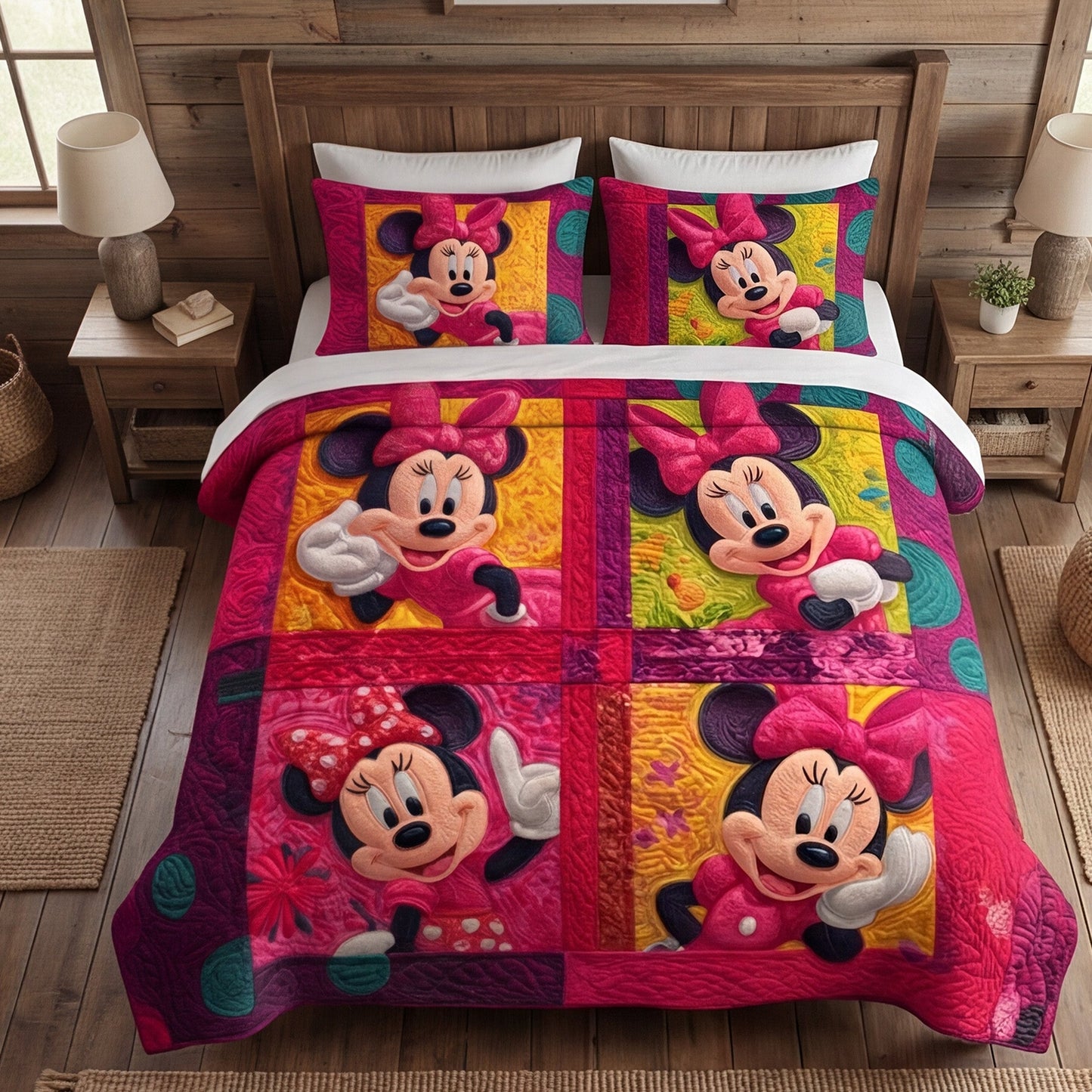 Pink Cheer Moments 3-Piece Quilted Bedding Set DMC0NT139