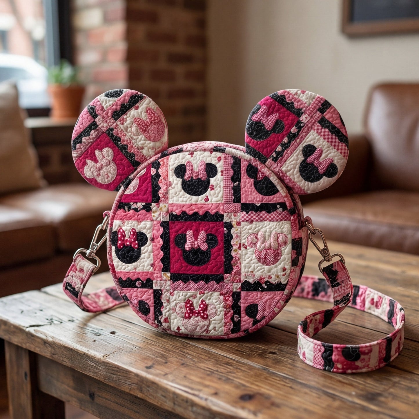 Pink Playful Quilted Crossbody Bag DMC0NT150