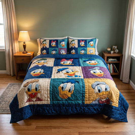 Playful Duck 3-Piece Quilted Bedding Set DMC0DK049